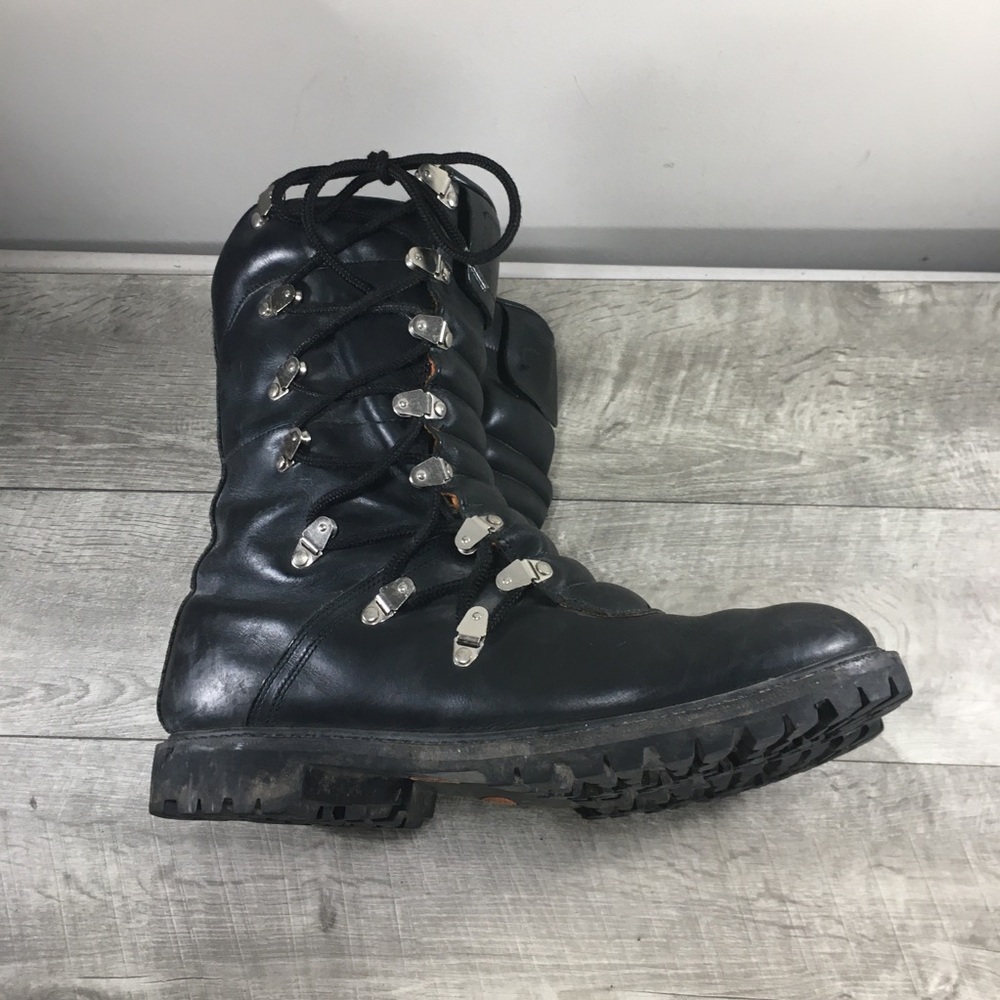 Harley-Davidson Motorcycle Combat Black Leather Riding Biker Mens Boots Size 13 - Picture 9 of 12